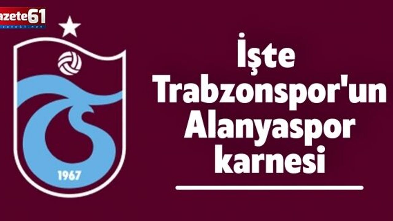 İşte Trabzonspor’un Alanyaspor karnesi