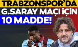 Trabzonspor’da Galatasaray maçı için 10 madde! Fatih Tekke ilk peşinde