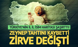 Türkiye’nin il il isim haritası şaşırttı! Zeynep tahtını kaybetti, zirve değişti