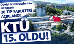 Devlet üniversitelerinin en başarılı 20 tıp fakültesi açıklandı! KTÜ ilk 20'de yer aldı