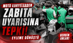 Moto kuryelerden zabıta uyarısına tepki! Eyleme dönüştü