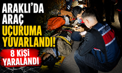 Araklı’da araç uçuruma yuvarlandı! 8 kişi yaralandı
