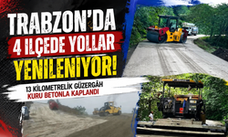 Trabzon’da 4 ilçede yollar yenileniyor: 13 kilometrelik güzergâh kuru betonla kaplandı