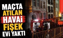 Trabzonspor maçında atılan havai fişek yangına neden oldu
