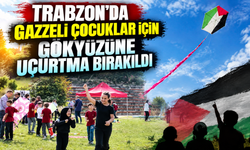 Trabzon'da Gazzeli çocuklar için gökyüzüne uçurtma bırakıldı