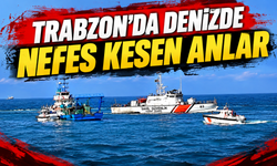 Trabzon’da denizde nefes kesen anlar