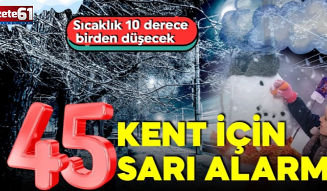 Yılın son gününe dikkat! 45 ile uyarı: 10 derece fark edecek