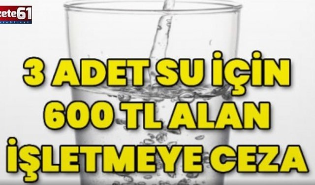3 suya 600 TL alan işletmeye ceza