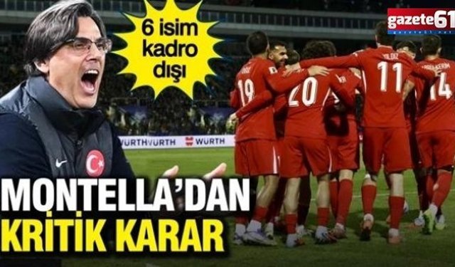 Montella’dan kritik karar: 6 isim kadro dışı