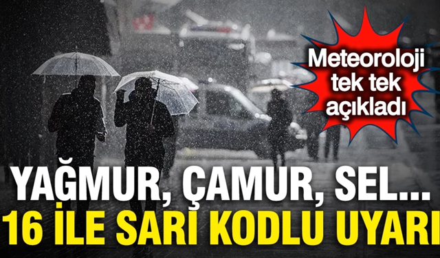Meteoroloji'den 16 ile sarı kodlu uyarı: Yağmur, çamur, sel... Kış geri geldi