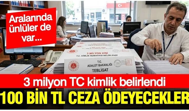 3 milyon TC kimlik belirlendi: 100 bin TL ceza ödeyecekler
