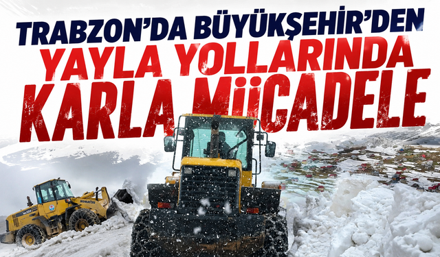 Trabzon'da Büyükşehir'den yayla yollarında karla mücadele