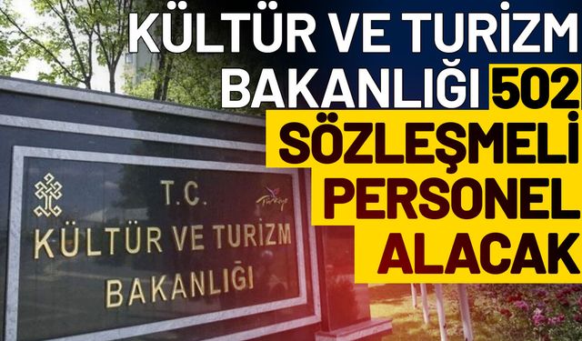 Kültür Ve Turizm Bakanlığı 502 Sözleşmeli Personel Alacak