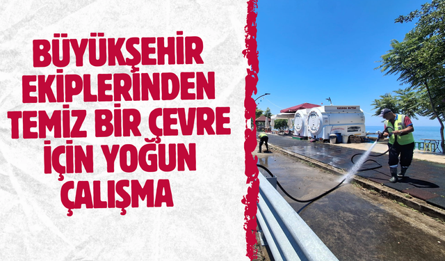 BÜYÜKŞEHİR EKİPLERİNDEN TEMİZ BİR ÇEVRE İÇİN YOĞUN ÇALIŞMA