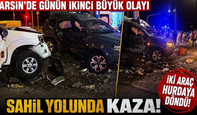 Arsin’de günün ikinci büyük olayı: Sahil yolunda feci kaza