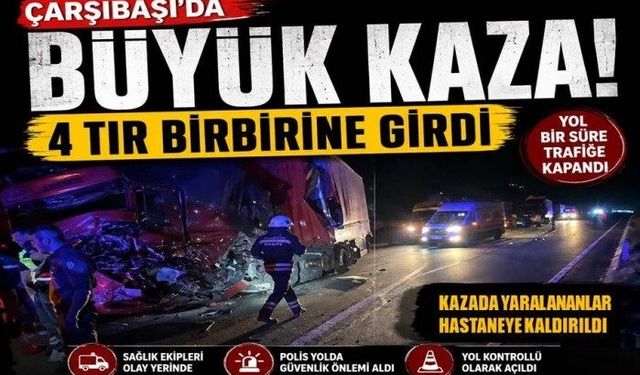 Çarşıbaşı'nda gece yarısı büyük kaza!