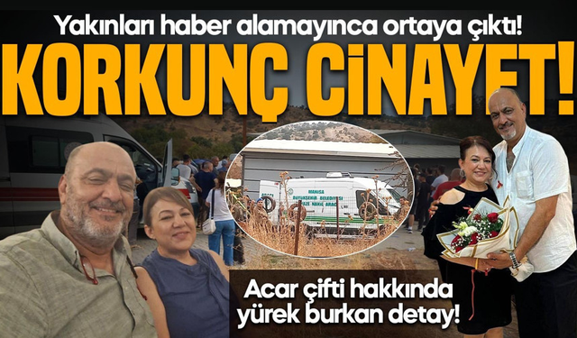 Acar çiftinin tabancayla vurulduğu belirlendi