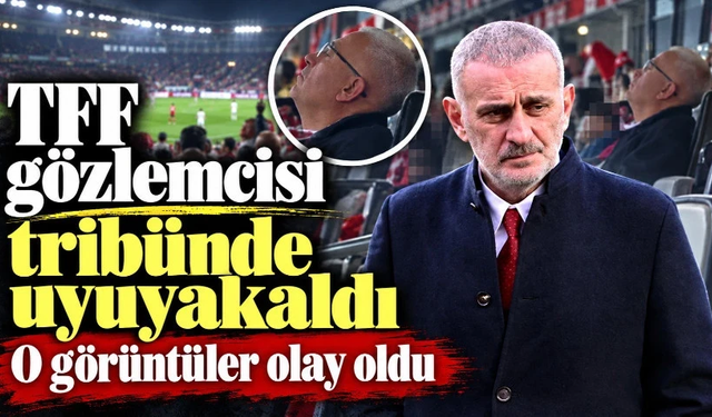 TFF gözlemcisi tribünde uyuyakaldı: O görüntüler olay oldu