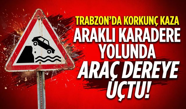 Araklı Karadere Yolunda Araç Dereye Uçtu