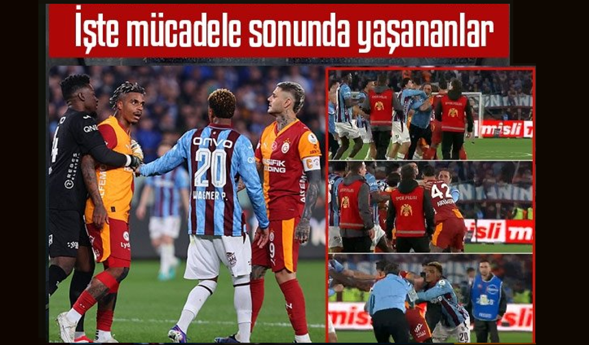 Trabzonspor-Galatasaray maçının bitiş düdüğüyle ortalık karıştı!