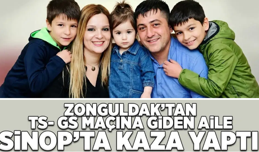Zolguldak'tan maça gelmek üzere yola çıkan aile kaza yaptı