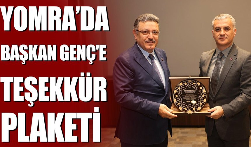 Yomra’da Başkan Genç'e Teşekkür Plaketi