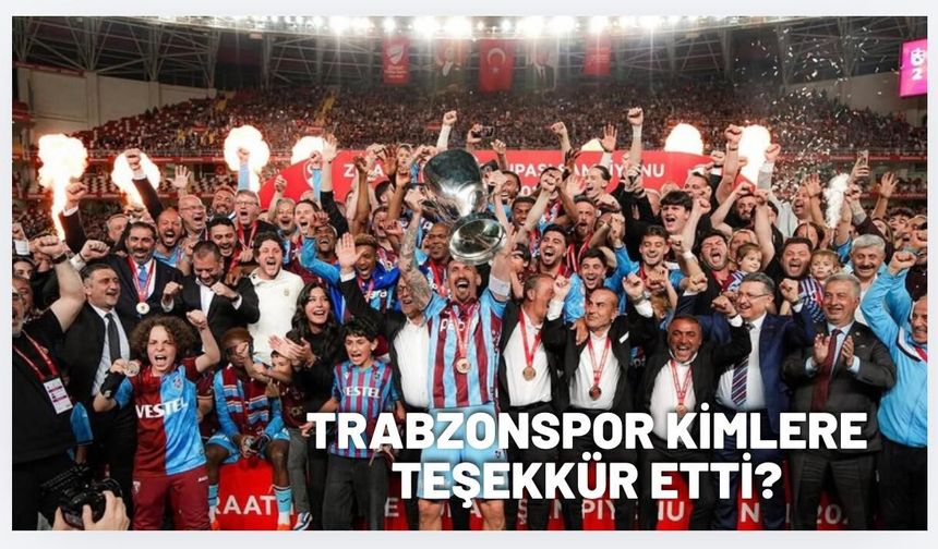 Trabzonspor’dan Tebrik Mesajlarına Teşekkür