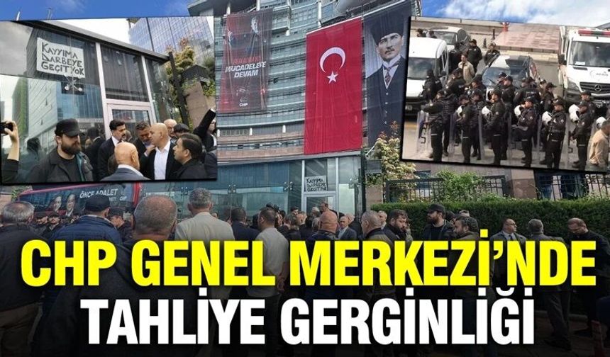 CHP Genel Merkezi önünde hareketli saatler