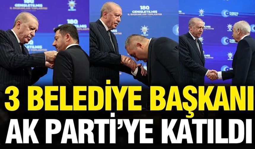 Cumhurbaşkanı Erdoğan rozetlerini taktı: 3 Belediye Başkanı AK Parti'ye geçti