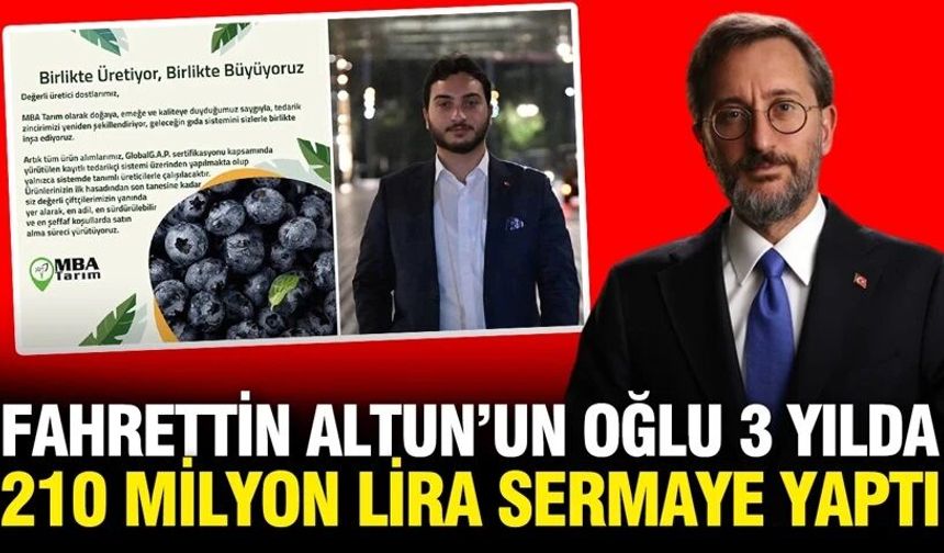 Fahrettin Altun'un oğlu babası görevdeyken şirket kurdu, 3 yılda 210 milyon lira sermaye yaptı