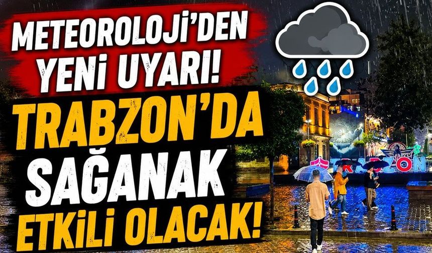 Meteoroloji uyardı! Trabzon’da sağanak alarmı