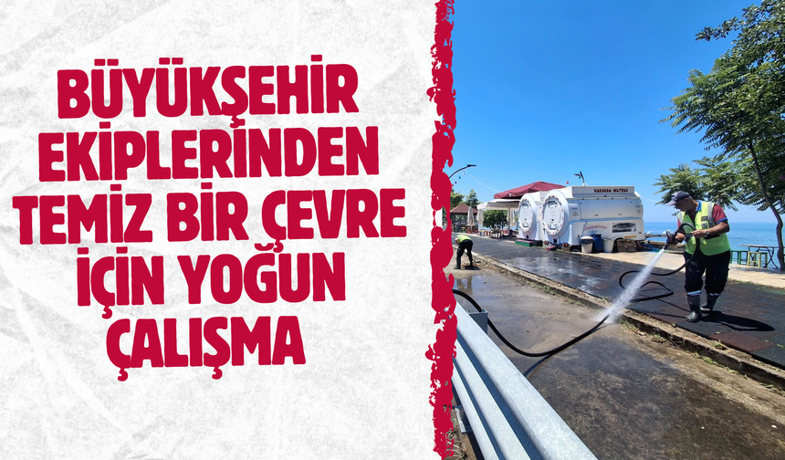 BÜYÜKŞEHİR EKİPLERİNDEN TEMİZ BİR ÇEVRE İÇİN YOĞUN ÇALIŞMA