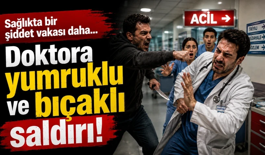 Sağlıkta bir şiddet vakası daha... Doktora yumruklu ve bıçaklı saldırı!