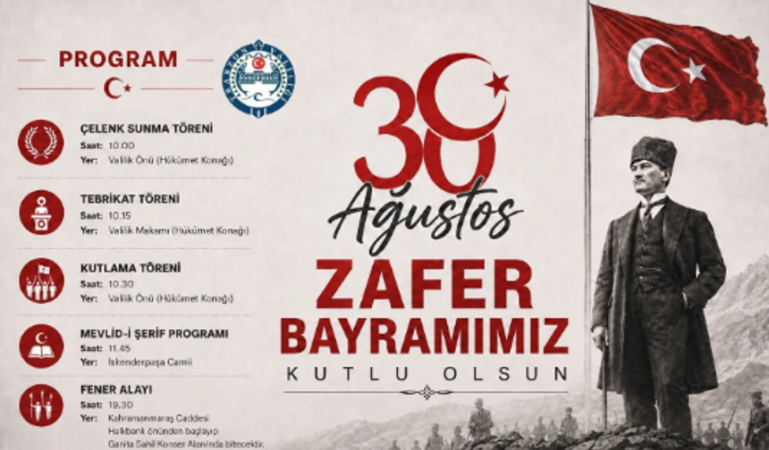 Trabzon’da 30 Ağustos Zafer Bayramı coşkuyla kutlanacak