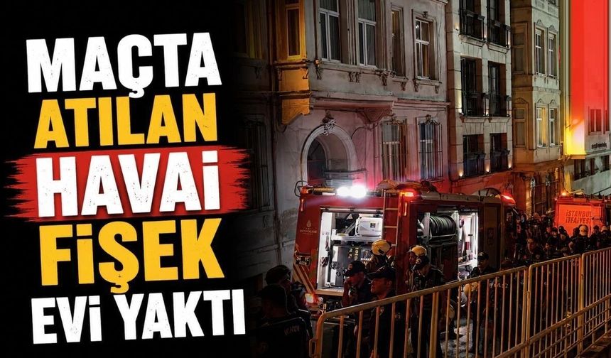 Trabzonspor maçında atılan havai fişek yangına neden oldu