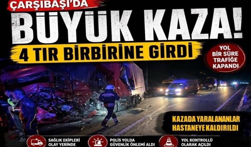 Çarşıbaşı'nda gece yarısı büyük kaza!