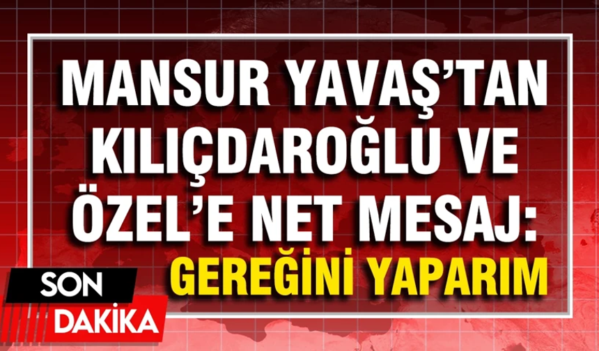 "CHP ve Yeni Parti rahatsızsa gereğini yaparım"