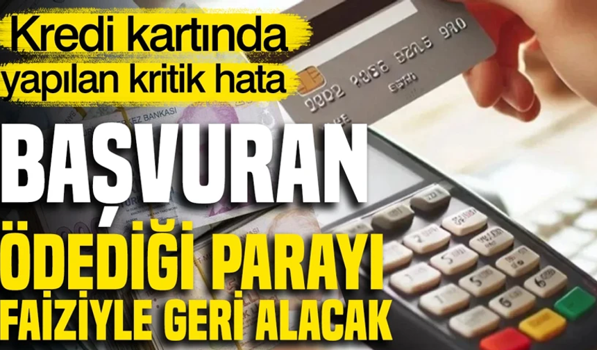 Başvuran ödediği parayı faiziyle geri alacak: Kredi kartında yapılan kritik hata