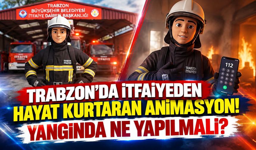 Trabzon’da itfaiyeden hayat kurtaran animasyon! Yangında ne yapılmalı?