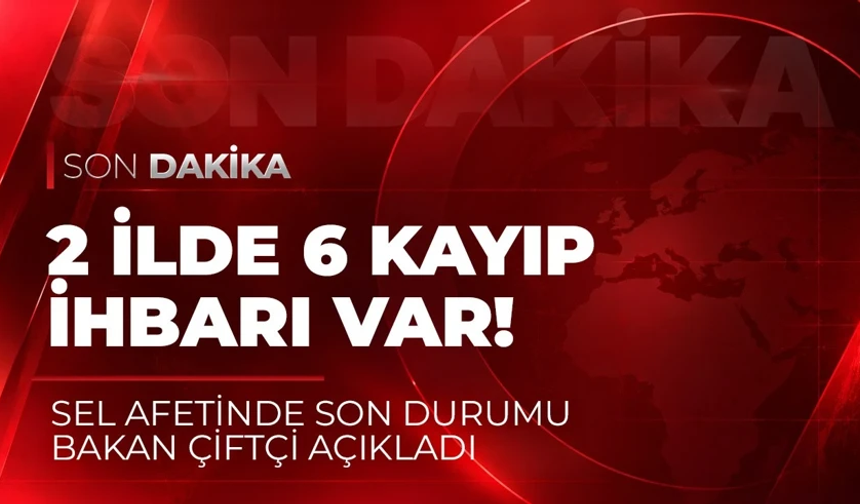 Sel afetinde son durumu Bakan Çiftçi açıkladı! 2 ilde 6 kayıp ihbarı var