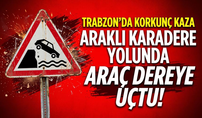 Araklı Karadere Yolunda Araç Dereye Uçtu