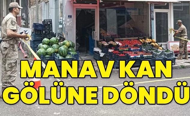 Manav kan gölüne döndü