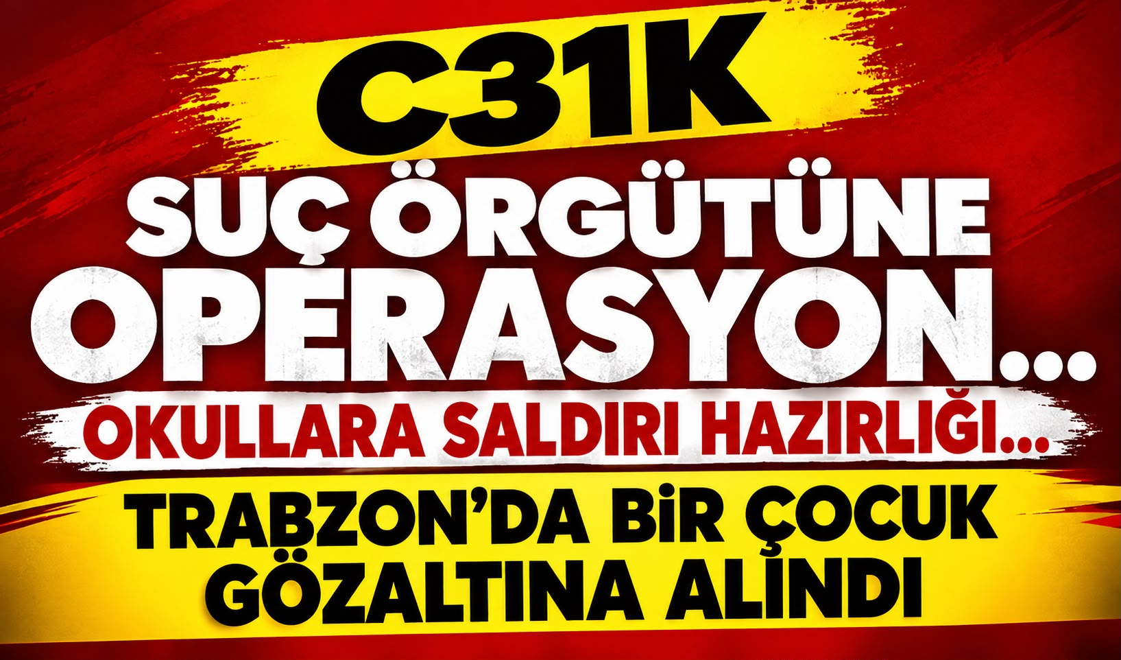 C31K suç örgütüne operasyon...Okullara saldırı hazırlığı…Trabzon'da bir çocuk gözaltına alındı