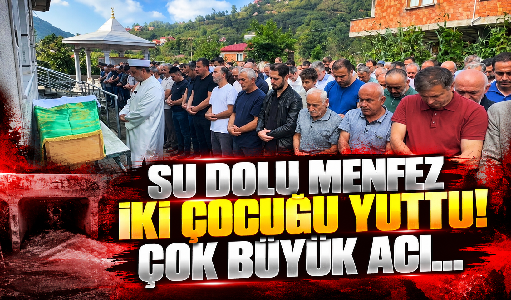 Su dolu menfez iki çocuğu yuttu! Çok büyük acı...